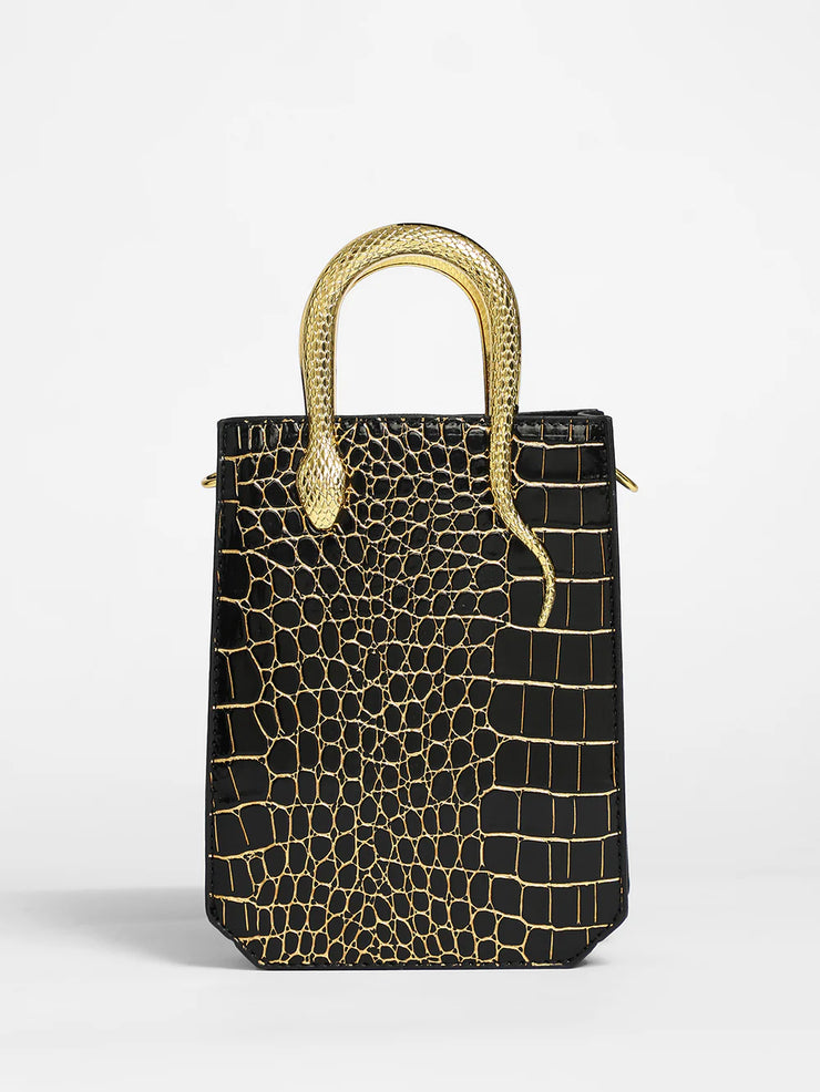 Love 2 Bag's 🖤 Serpent Chic 👜  Textured Vegan Leather Handbag