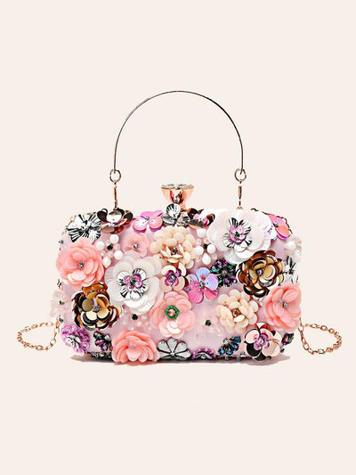 Love 2 Bag's 3D Flower Evening Clutch Rhinestone Handbag