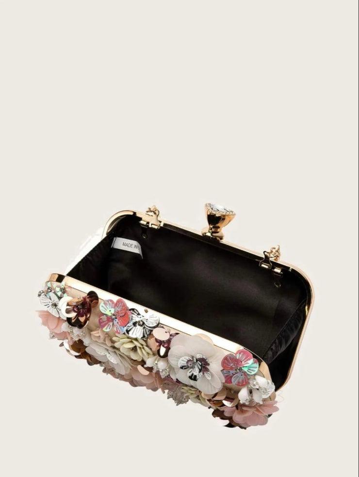 Love 2 Bag's 3D Flower Evening Clutch Rhinestone Handbag