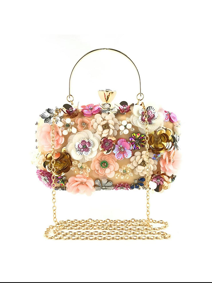 Love 2 Bag's 3D Flower Evening Clutch Rhinestone Handbag