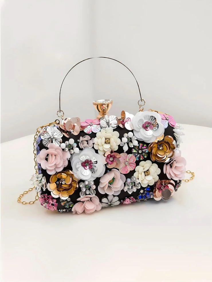 Love 2 Bag's 3D Flower Evening Clutch Rhinestone Handbag