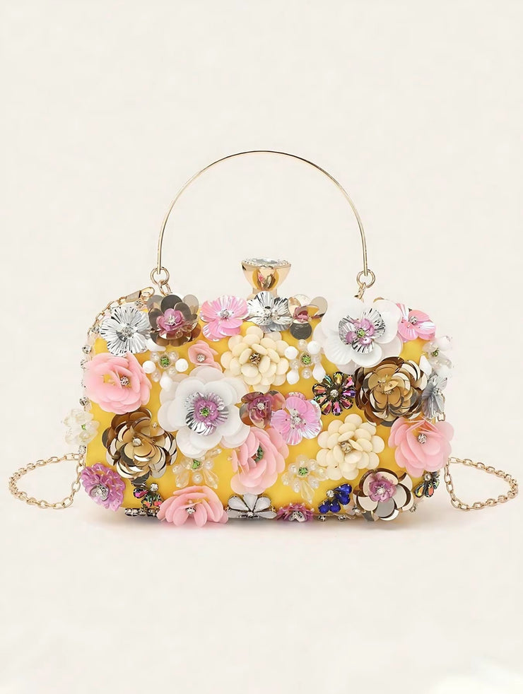 Love 2 Bag's 3D Flower Evening Clutch Rhinestone Handbag