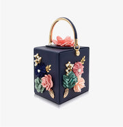 Women Floral Square Box Evening Bags