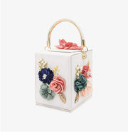 Women Floral Square Box Evening Bags